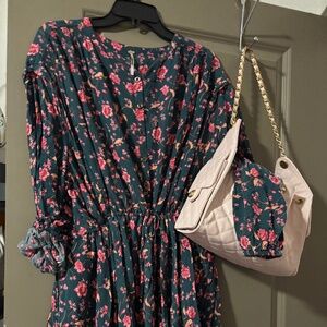 Free People Floral Mini Dress ruffle